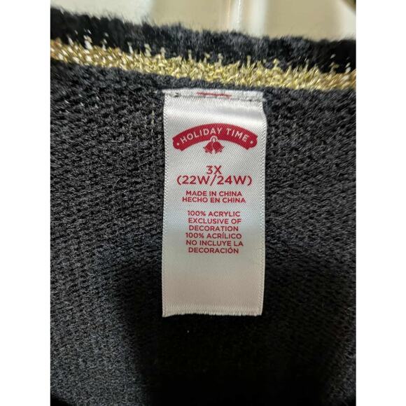 Holiday Time Women's 3X Black Ugly Christmas Sweater Bulldog Holiday Festive - Picture 4 of 7